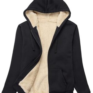 SWISSWELL Hoodies for Women Winter Fleece Sweatshirt - Full Zip Up Thick Sherpa Lined Hooded Jacket