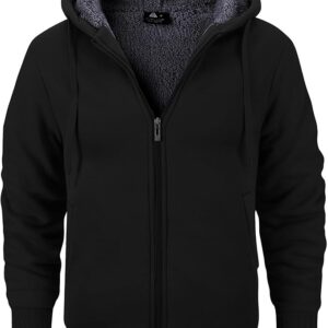 GEEK LIGHTING Hoodies for Men Heavyweight Fleece Sweatshirt - Full Zip Up Thick Sherpa Lined