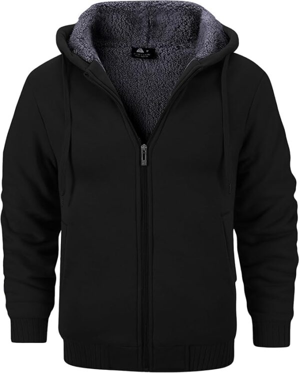 GEEK LIGHTING Hoodies for Men Heavyweight Fleece Sweatshirt - Full Zip Up Thick Sherpa Lined