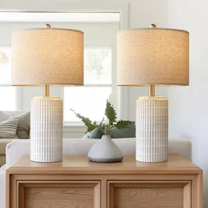 PoKat 23" Modern Ceramic Table Lamp Set of 2