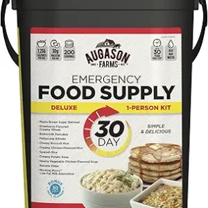 Augason Farms 30-Day 1-Person Standard Emergency Food Supply Kit, Survival Food, Just Add Water, 200 Servings