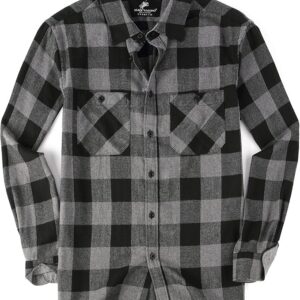 Alex Vando Mens Button Down Shirts Regular Fit Long Sleeve Casual Plaid Flannel Shirt
